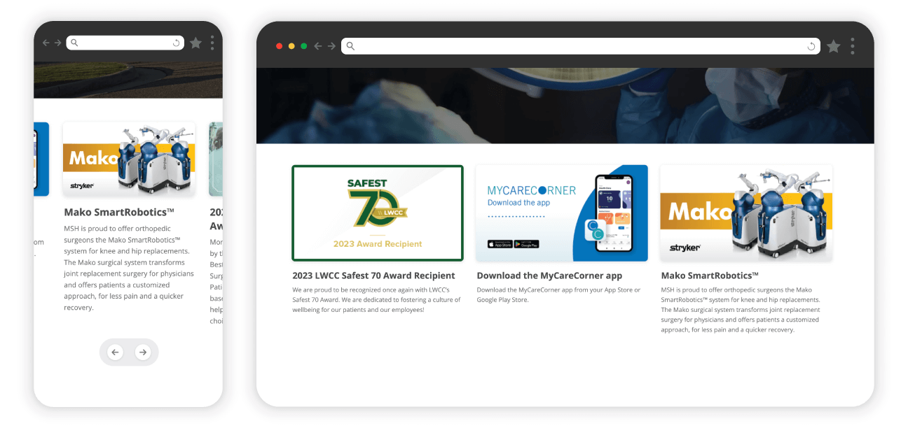 New swipeable card system